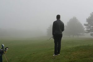 Matthieu dans le brouillard à Montgriffon